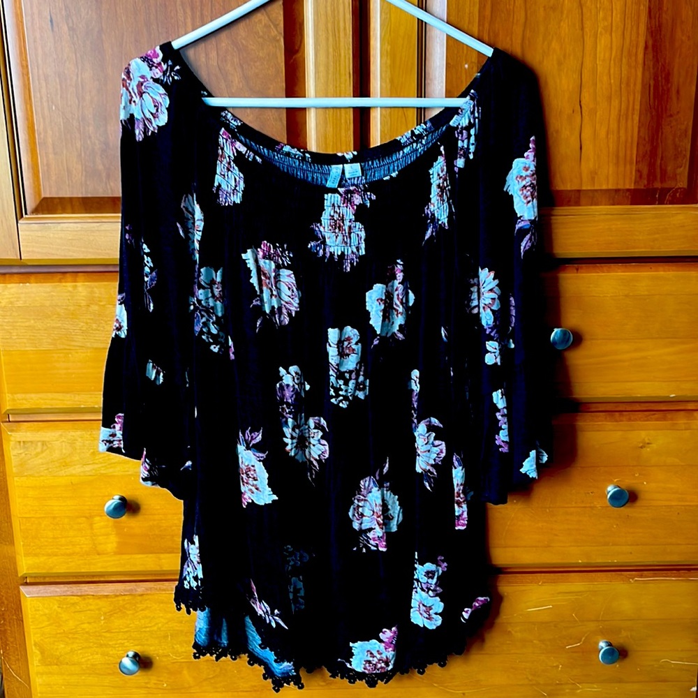 Cato Womens Off the Shoulder Tunic Top